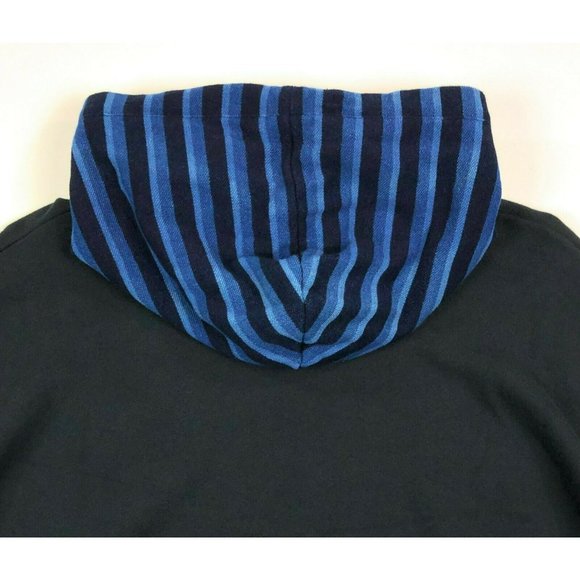 Cult Of Individuality Hoodie Hooded Sweatshirt Black Striped Mens Large Pullover - Picture 9 of 10